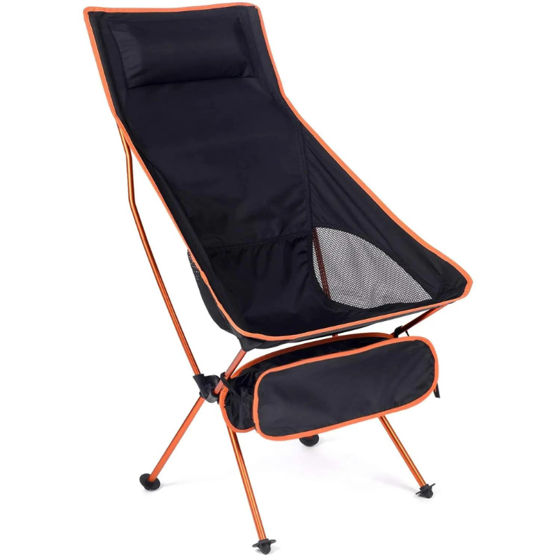 Chaise de Camping Pliante Ultra-Résistante avec Coussin Intégré orange