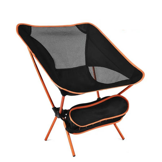 Chaise de Camping Portable en Alu et Tissu Oxford orange