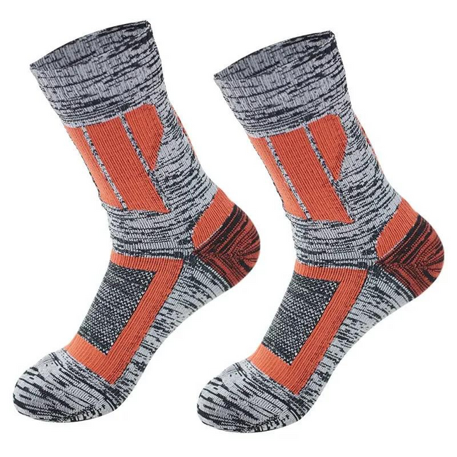 Chaussettes de Randonnée Imperméables Orange et Gris