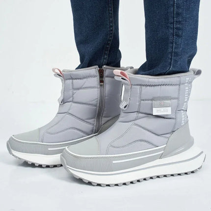 Bottes de neige avec intérieur en coton pelucheux pour femme