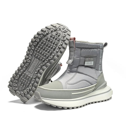 Bottes de neige avec intérieur en coton pelucheux pour femme avec semelle antidérapante