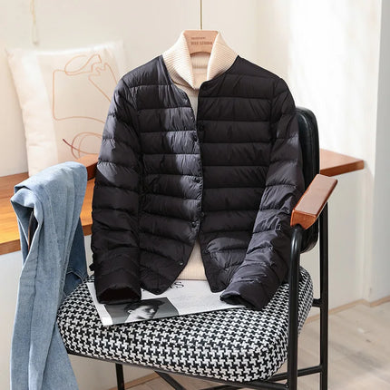 Doudoune pliable  ultra légère en duvet noir