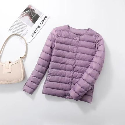 Doudoune pliable  ultra légère en duvet violet