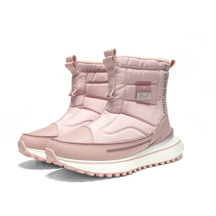 Bottes de neige avec intérieur en coton pelucheux pour femme rose