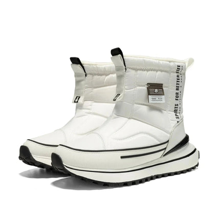 Bottes de neige avec intérieur en coton pelucheux pour femme blanche