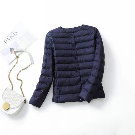 Doudoune pliable  ultra légère en duvet bleu