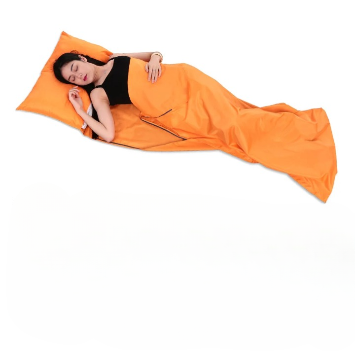 Drap Sac de Couchage Orange et Long