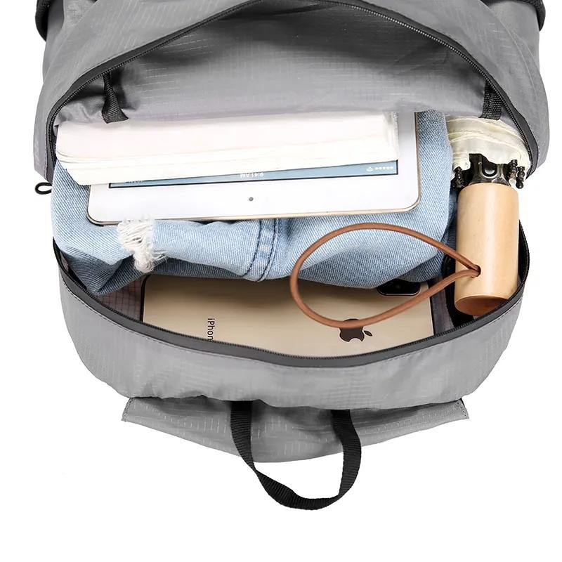 sac à dos randonnée femme pliable gris grand compartiment