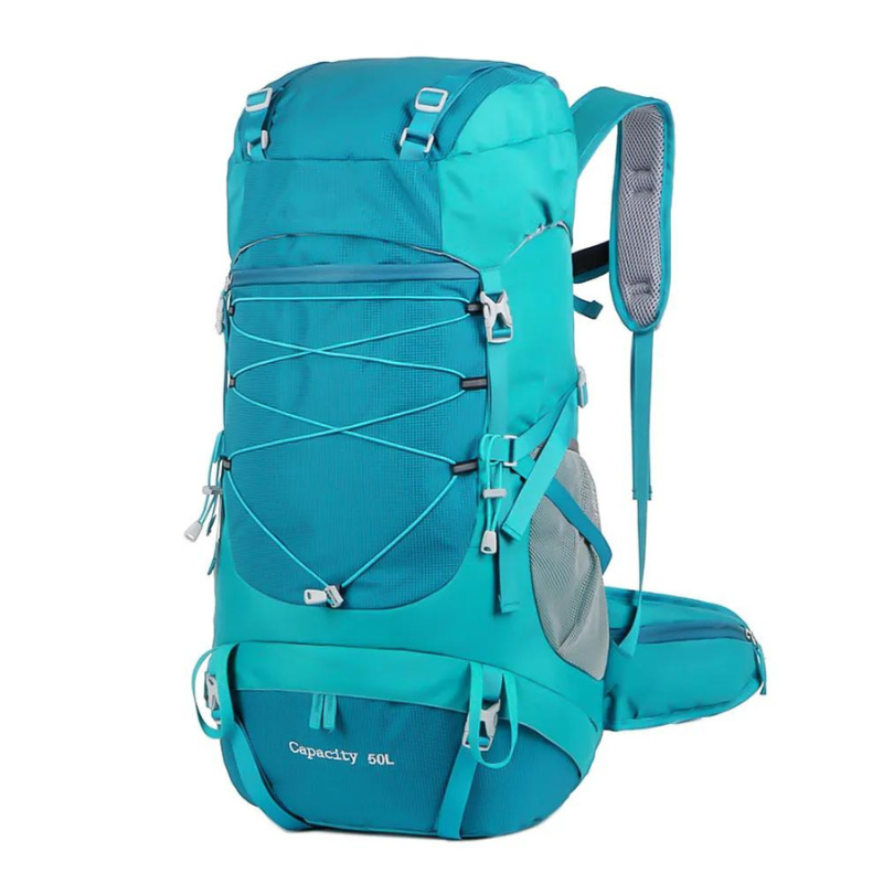 Sac à dos randonnée homme 50l bleu sur fond blanc