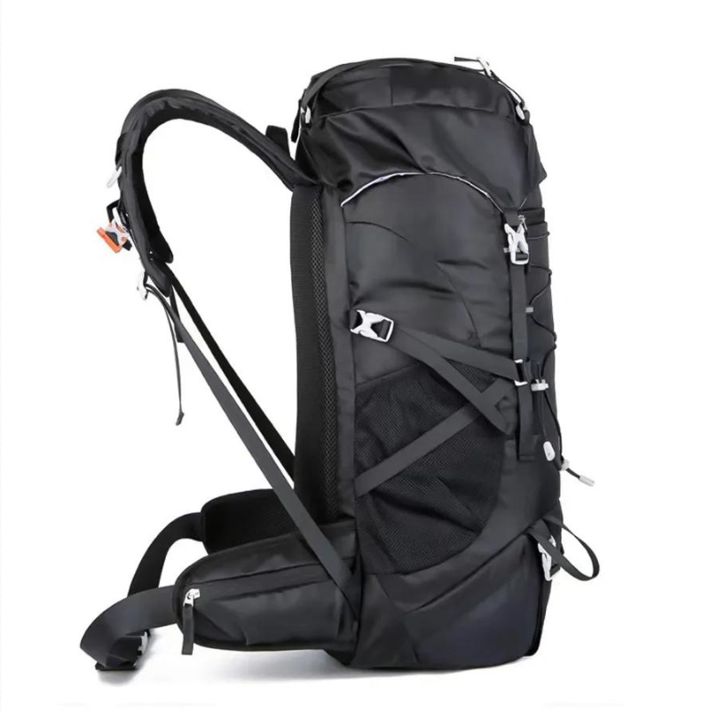 Sac à dos randonnée homme 50l noir de profil