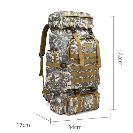 dimensions sac à dos randonnée homme 80l camouflage