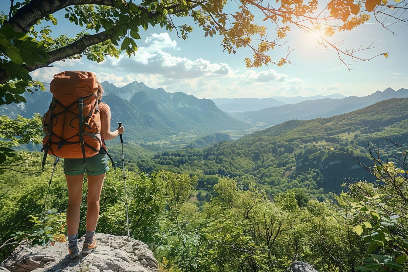 randonneuse avec vue sur montagne