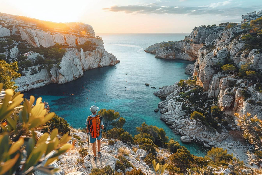 Randonneur dans les calanques marseillaise