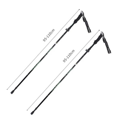 Bâtons de Randonnée Réglables 95-110 cm noir