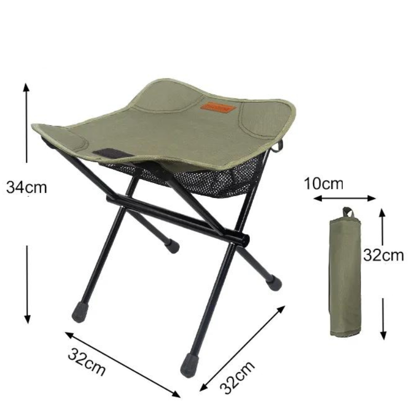 Chaise de Camping Mini avec Sac de Rangement vert