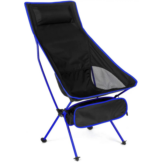 Chaise de Camping Pliante Ultra-Résistante avec Coussin Intégré bleu