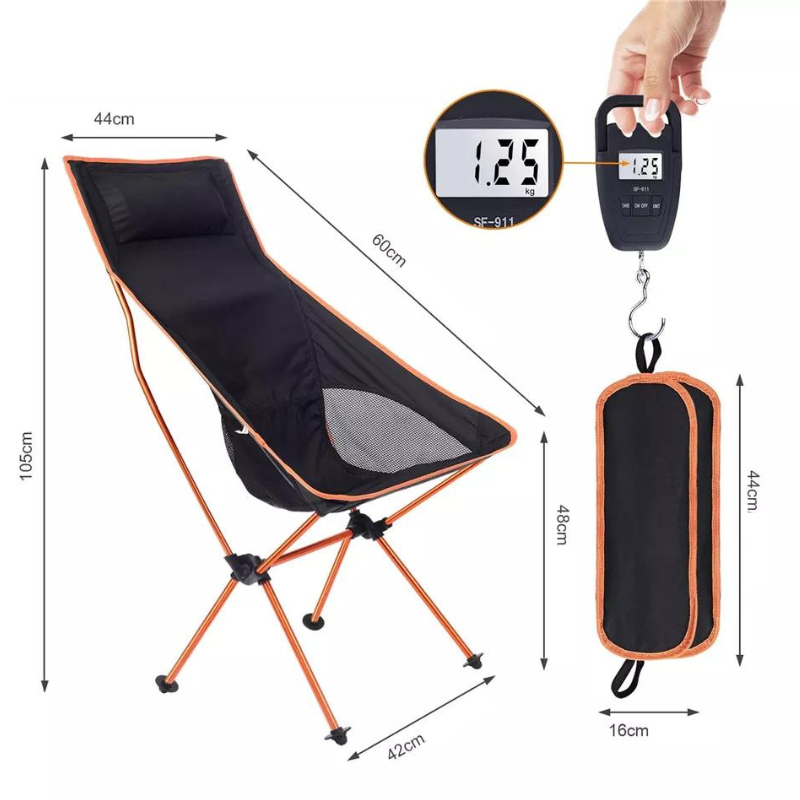 Chaise de Camping Pliante Ultra-Résistante avec Coussin Intégré dimensions