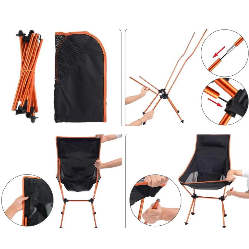 Chaise de Camping Pliante Ultra-Résistante avec Coussin Intégré