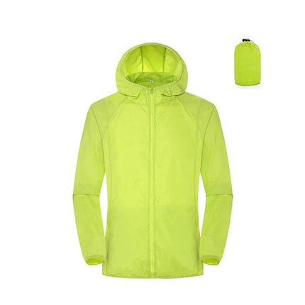 Veste de randonnée imperméable coupe-vent homme et femme jaune