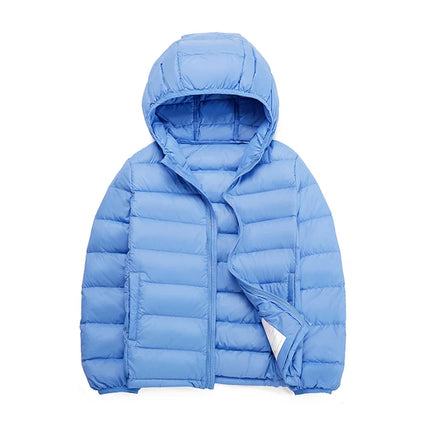 Doudounes à capuche légères  bleu clair