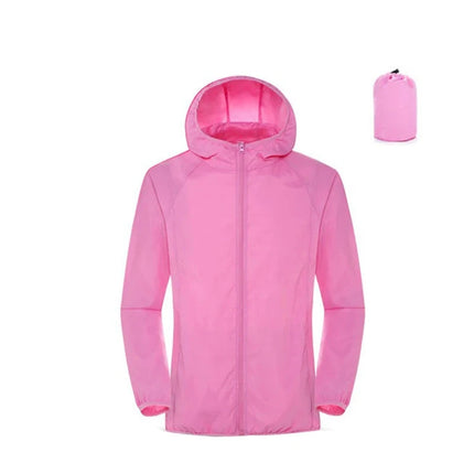 Veste de randonnée imperméable coupe-vent homme et femme rose