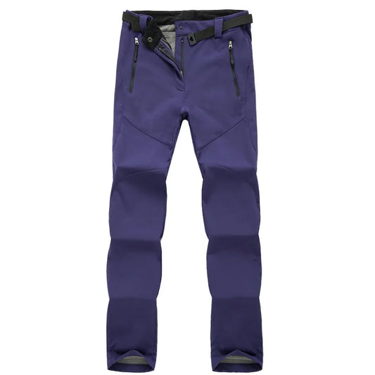 Pantalon d'extérieur en molleton épais pour femme violet