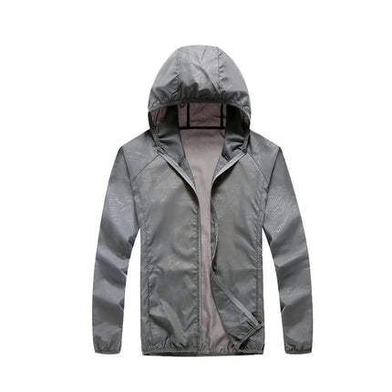 Veste de randonnée imperméable coupe-vent homme et femme gris