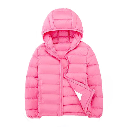 Doudounes à capuche légères rose