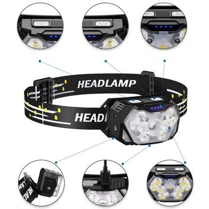 Lampe Frontale puissante 9 LED