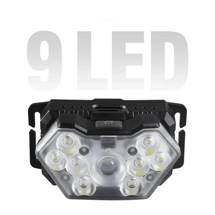 Lampe Frontale puissante 9 LED