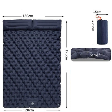 Matelas de Camping Double pour 2 Personnes dimensions
