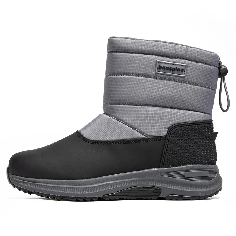 Bottes de neige avec intérieur en coton pelucheux pour homme gris