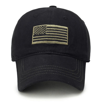Casquette randonnée militaire avec drapeau usa