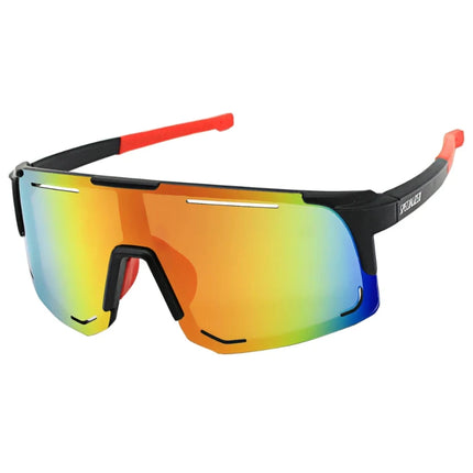 Lunettes de soleil de randonnée pour hommes et femmes noir rouge