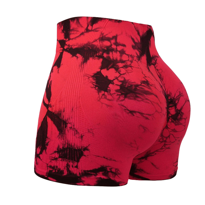 Short de sport randonnée taille haute pour femme rouge