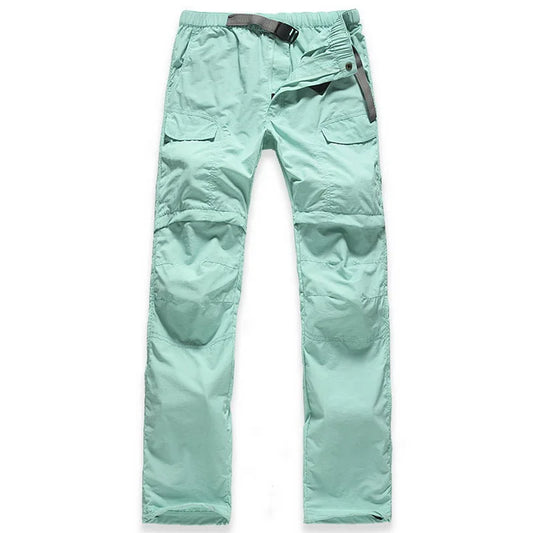 Pantalon de randonnée détachable en short pour femme vert clair