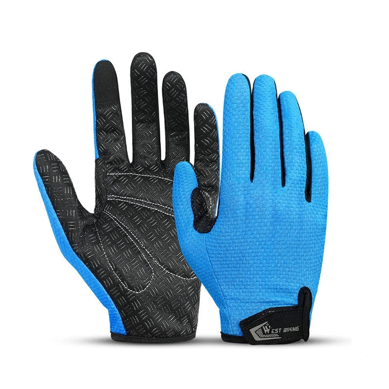 Gants de randonnée coupe-vent bleu