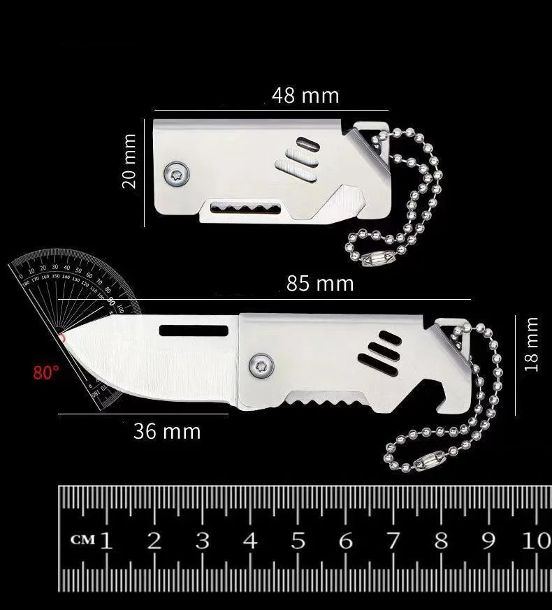 Mini couteau pliant portable en acier inoxydable dimension