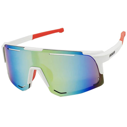 Lunettes de soleil de randonnée pour hommes et femmes blanc rouge