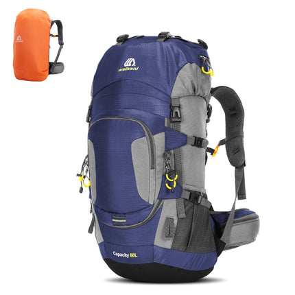 Sac à dos de randonnée étanche avec housse de pluie 60L