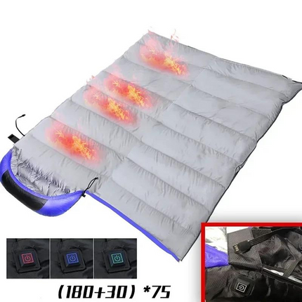 Sac de Couchage Grand Froid avec 4 Zones Chauffantes USB