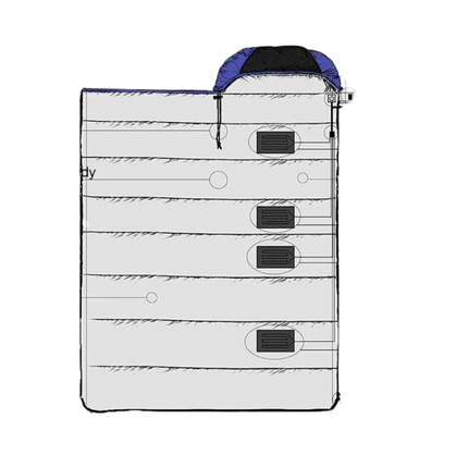 Sac de Couchage Grand Froid avec 4 Zones Chauffantes USB 