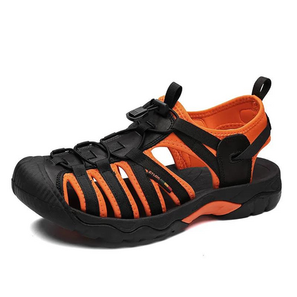 Sandales de Randonnée Homme avec Fermeture Bande Élastique orange