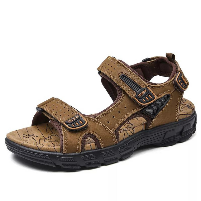 Sandales de Randonnée Homme en Cuir marron