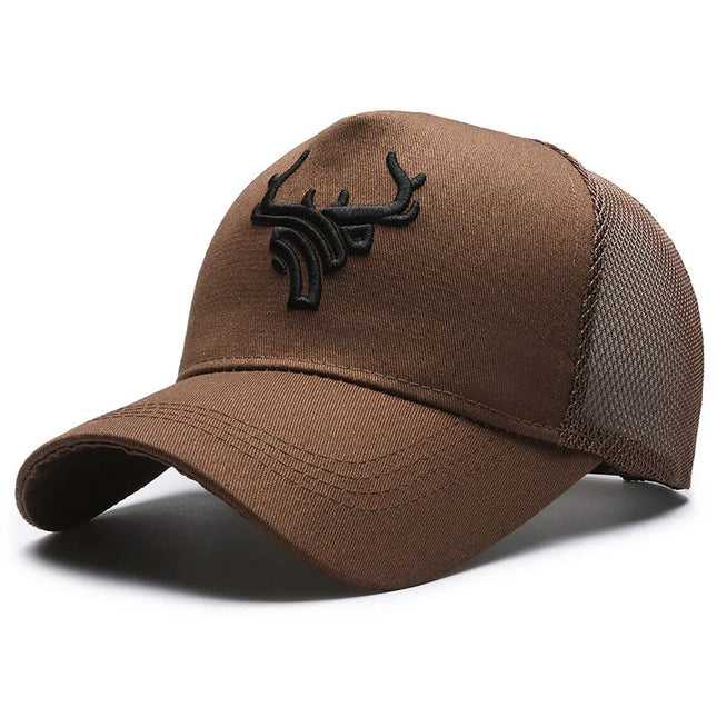 Casquettes randonnée unisexes brodée marron