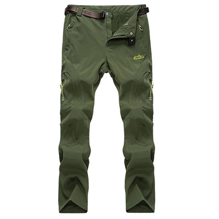 Pantalon de randonnée pour homme avec ceinture vert
