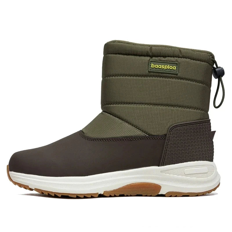 Bottes de neige avec intérieur en coton pelucheux pour homme vert