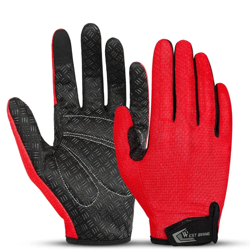 Gants de randonnée coupe-vent rouge