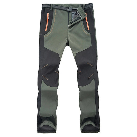 Pantalon de randonnée en molleton épais et chaud pour homme vert