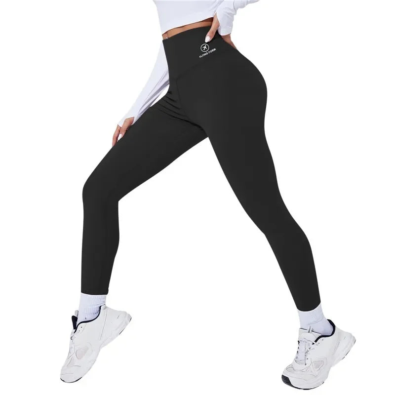 Leggings de yoga taille haute pour femmes noir